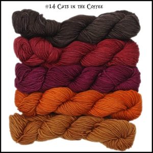 Wonderland Yarns Mini-skein Pack Cheshire Cat - 14 Cats In The Coffee