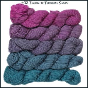 Wonderland Yarns Mini-skein Pack Cheshire Cat - 32 Fuchsia To Turquoise Shadow