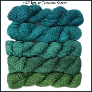 Wonderland Yarns Mini-skein Pack Cheshire Cat - 33 Lime To Turquoise Shadow